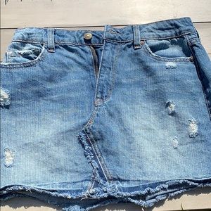 Rewash Distressed Denim Skirt